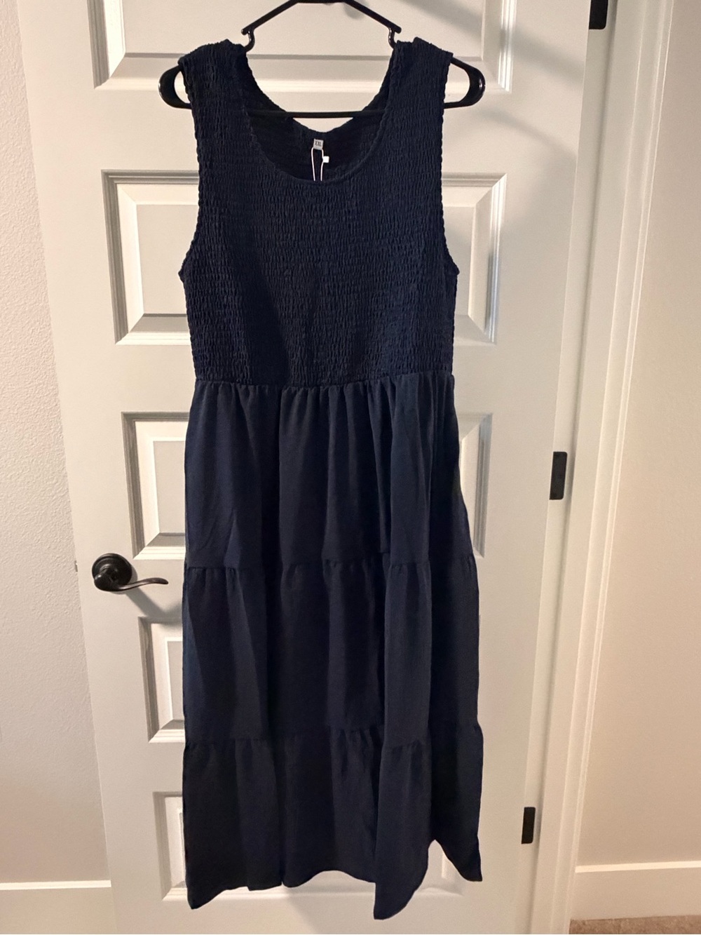 Women’s Navy Tiered Smocked Maxi Dress